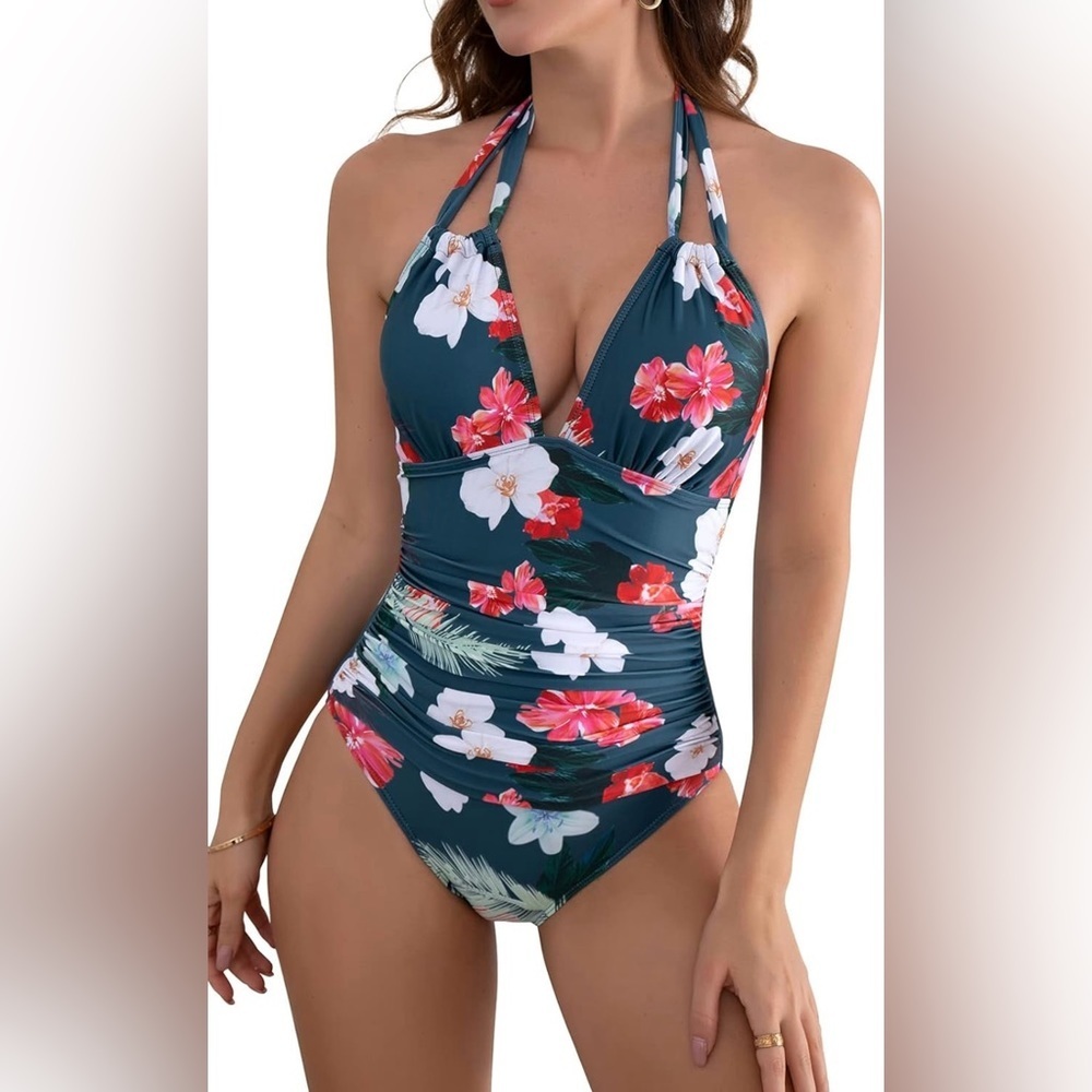 NWT  B2Prity multifunction low-cut swimsuit black and gold Sz Small
